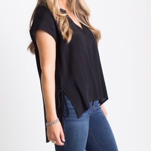 Mod Ref Black V-neck with side ties
